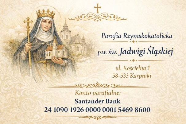 Konto Parafii św. Jadwigi Śląskiej w Karpnikach
